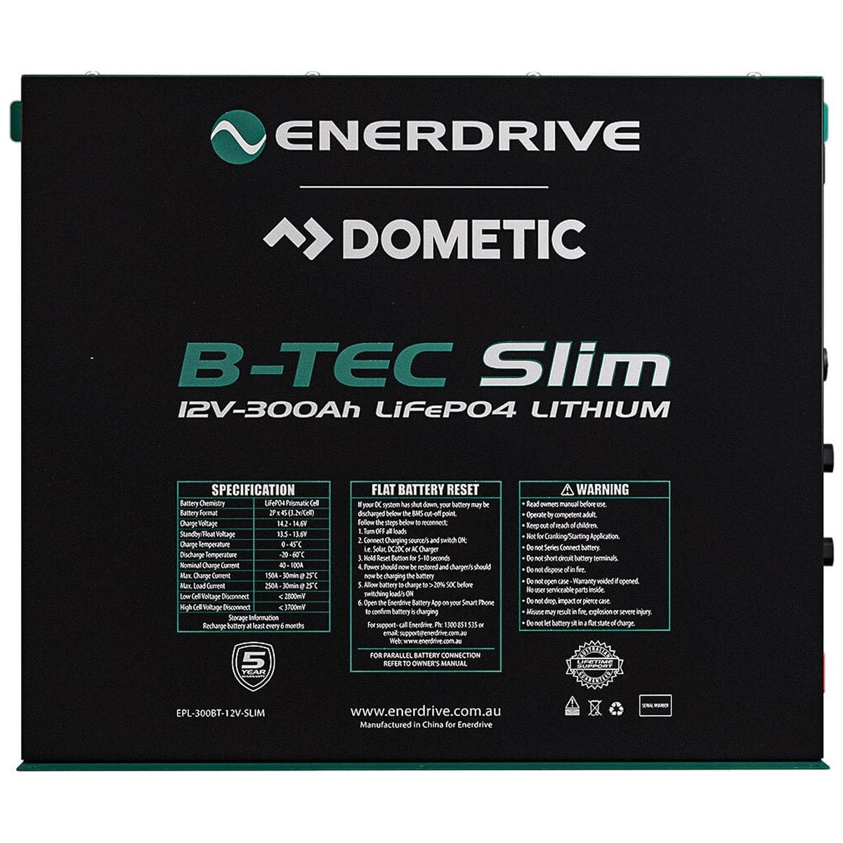 Enerdrive - 12V-300AH - Alpha IP67 Smart Bluetooth Lithium Battery