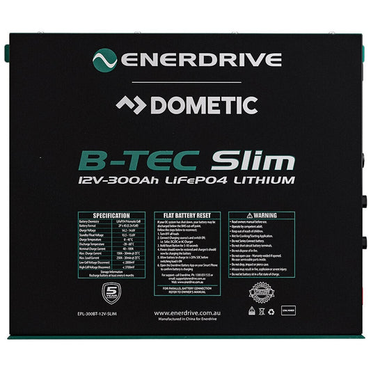 Enerdrive - 12V-300AH - B-TEC Slimline IP52 Smart Bluetooth Lithium Battery