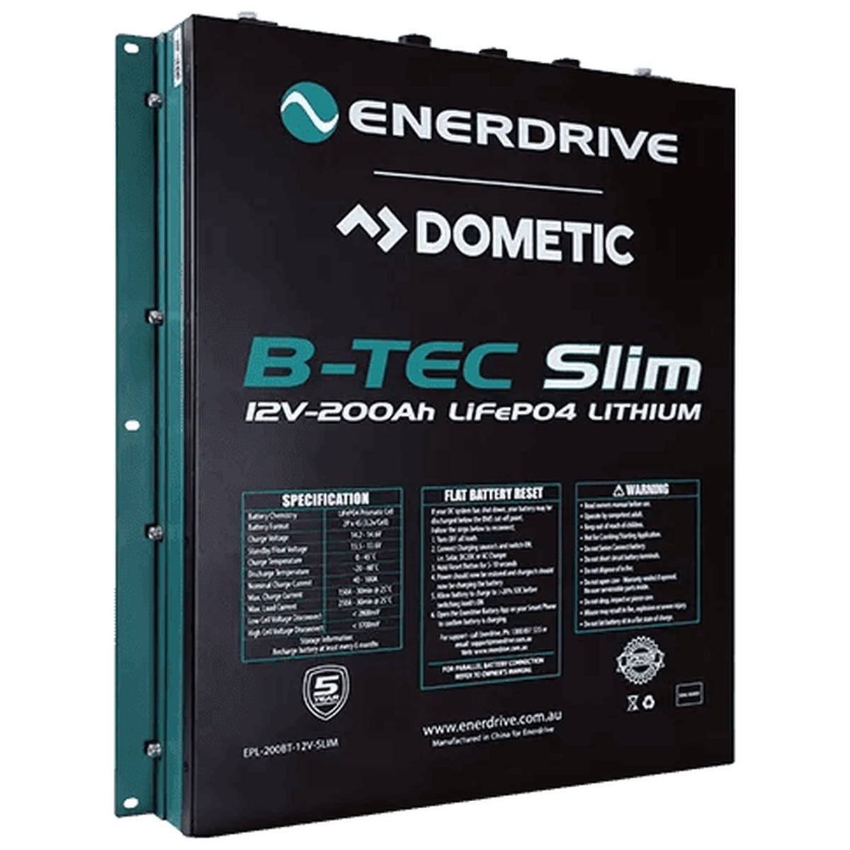 Enerdrive - ePower - 12V - 200AH - B-TEC Slimline Lithium Battery
