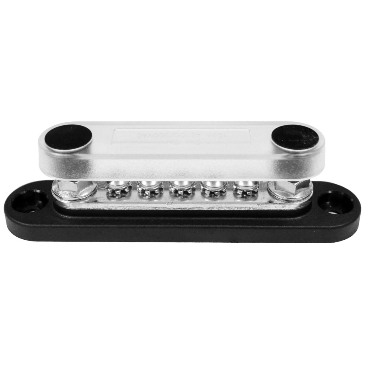 Exotronic - 150A - Black 2x M6 Stud Busbar with 5 Screws & Cover
