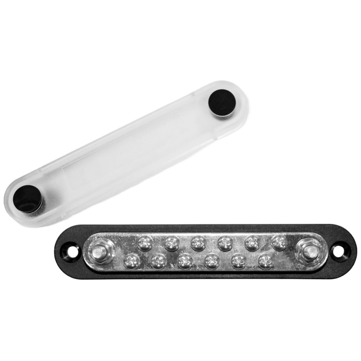 Exotronic - 150A - Black 2x M6 Stud Busbar with 12 Screws & Cover