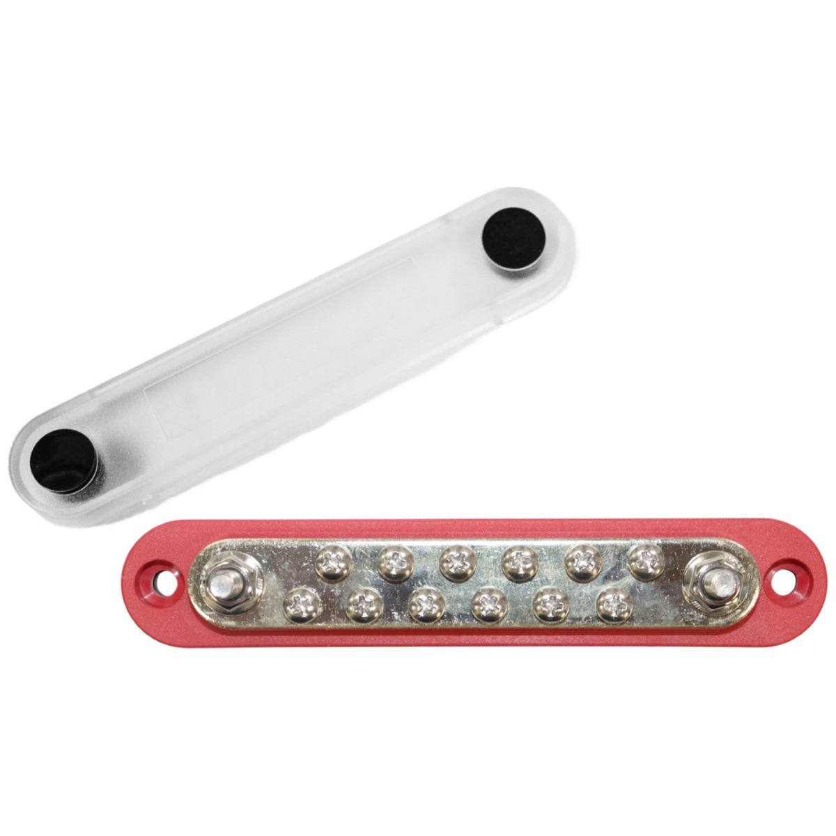 Exotronic - 150A - Red 2x M6 Stud Busbar with 12 Screws & Cover