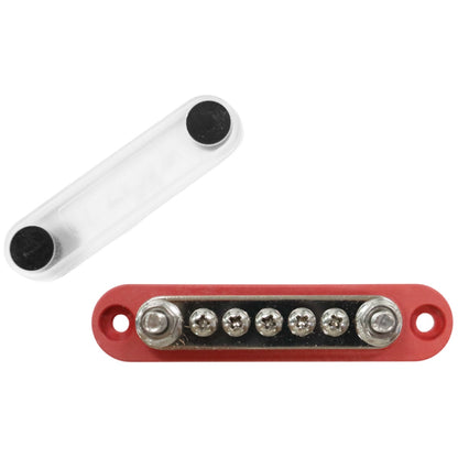 Exotronic - 150A - Red 2x M6 Stud Busbar with 5 Screws & Cover