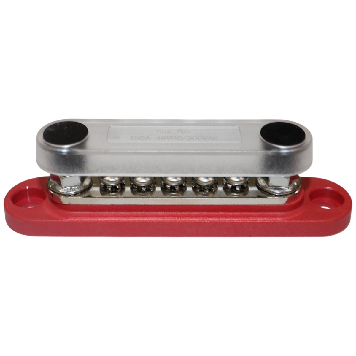 Exotronic - 150A - Red 2x M6 Stud Busbar with 5 Screws & Cover