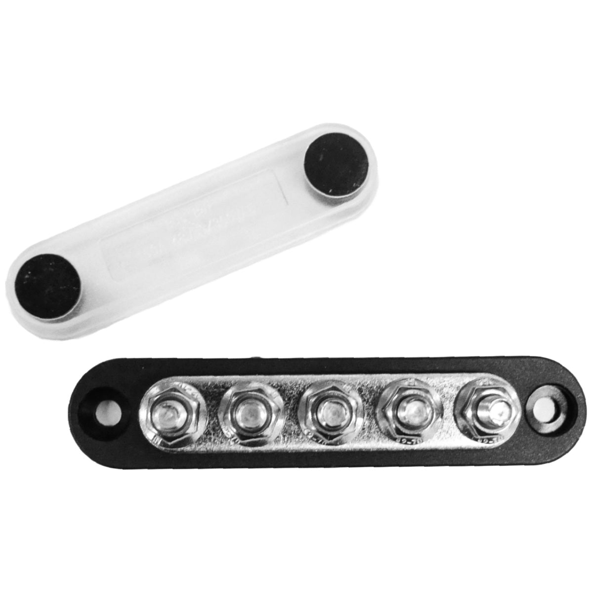 Exotronic - 150A - Black 5x M6 Stud Busbar with Cover