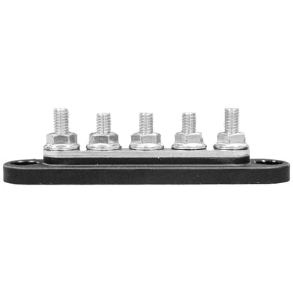 Exotronic - 150A - Black 5x M6 Stud Busbar with Cover