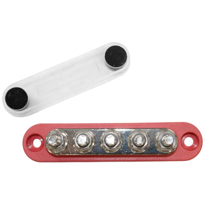 Exotronic - 150A - Red 5x M6 Stud Busbar with Cover