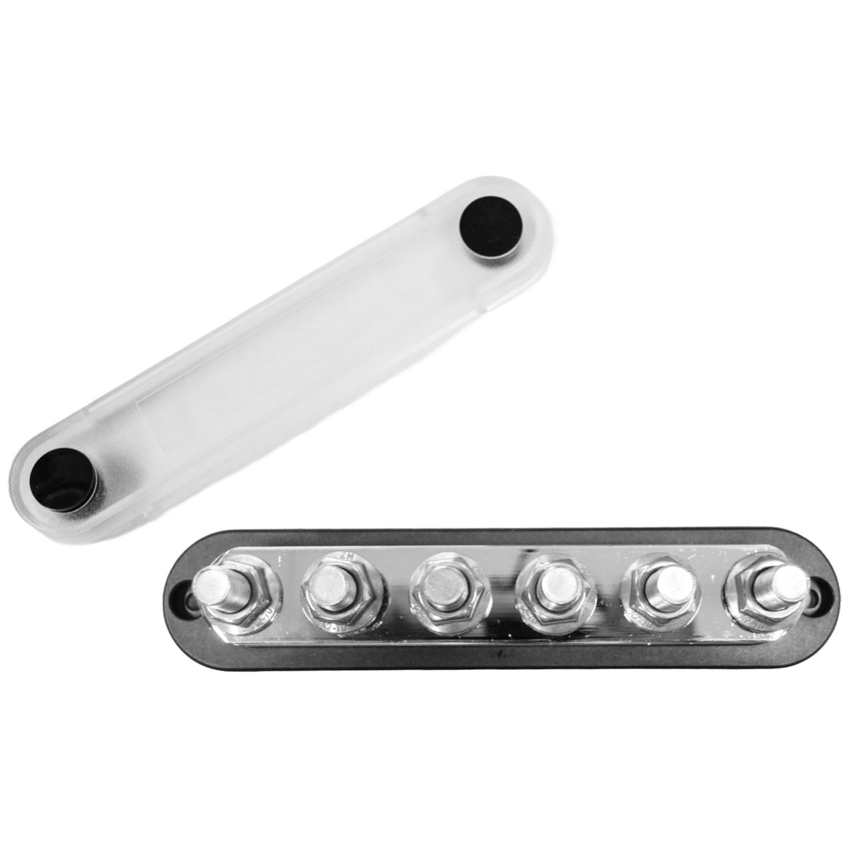 Exotronic - 150A - Black 6x M6 Stud Busbar with Cover