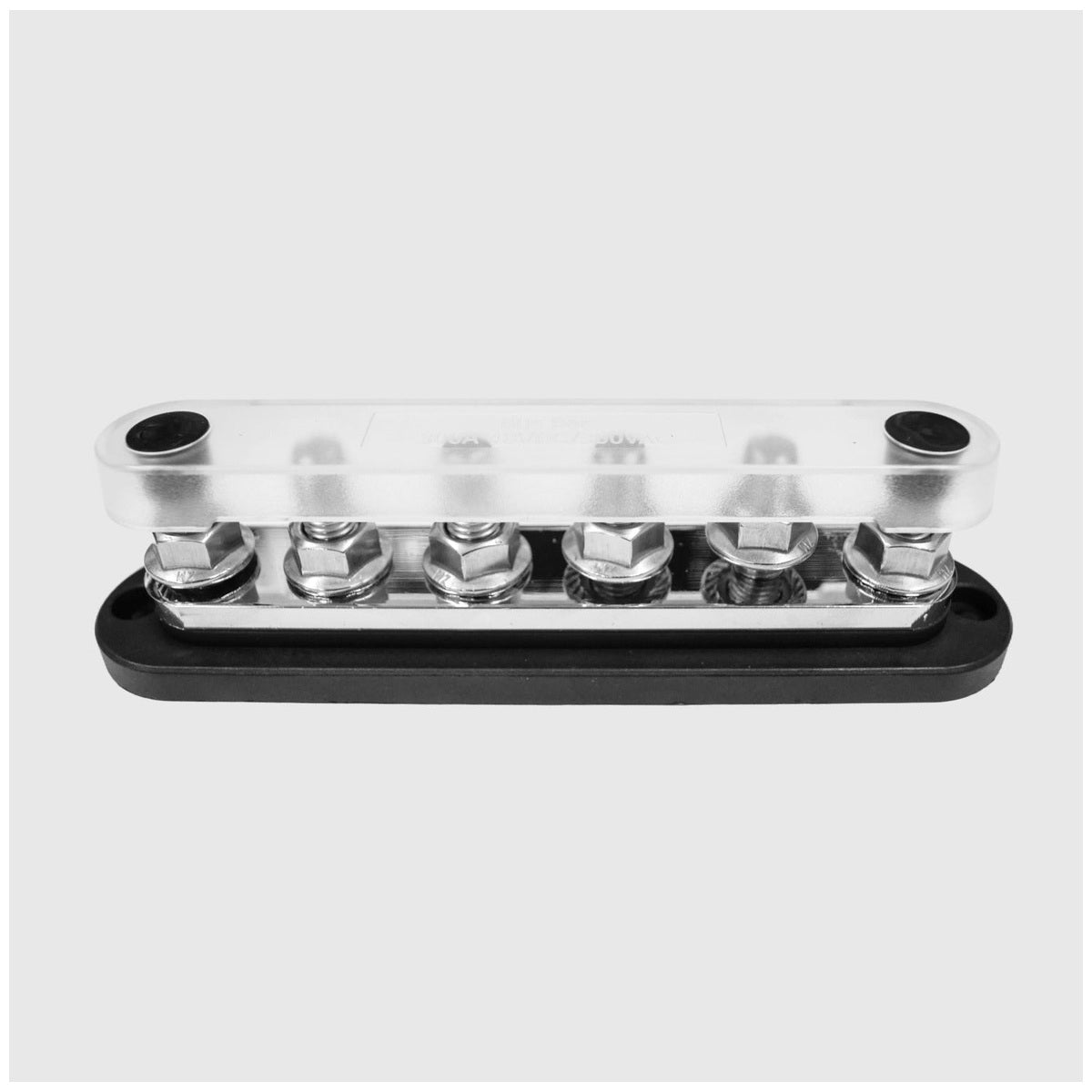 Exotronic - 150A - Black 6x M6 Stud Busbar with Cover