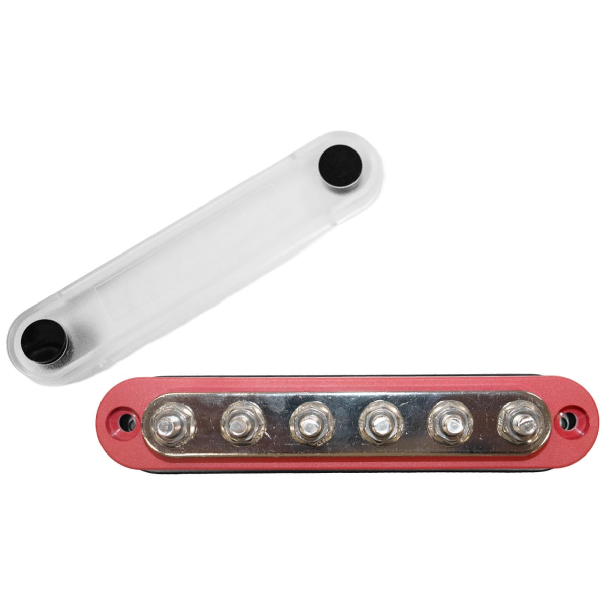 Exotronic - 150A - Red 6x M6 Stud Busbar with Cover