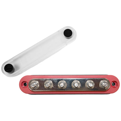 Exotronic - 150A - Red 6x M6 Stud Busbar with Cover