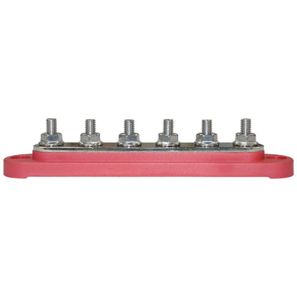 Exotronic - 150A - Red 6x M6 Stud Busbar with Cover