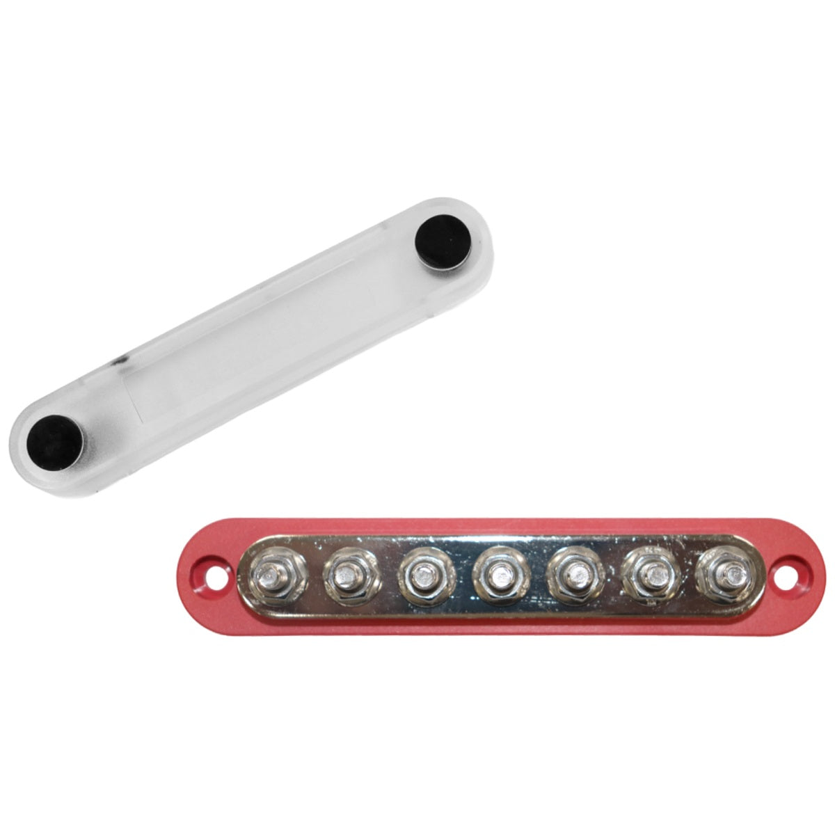 Exotronic - 150A - Red 7x M6 Stud Busbar with Cover