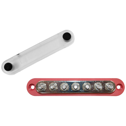 Exotronic - 150A - Red 7x M6 Stud Busbar with Cover