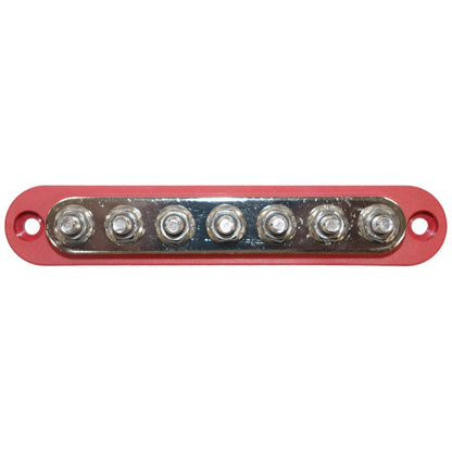 Exotronic - 150A - Red 7x M6 Stud Busbar with Cover