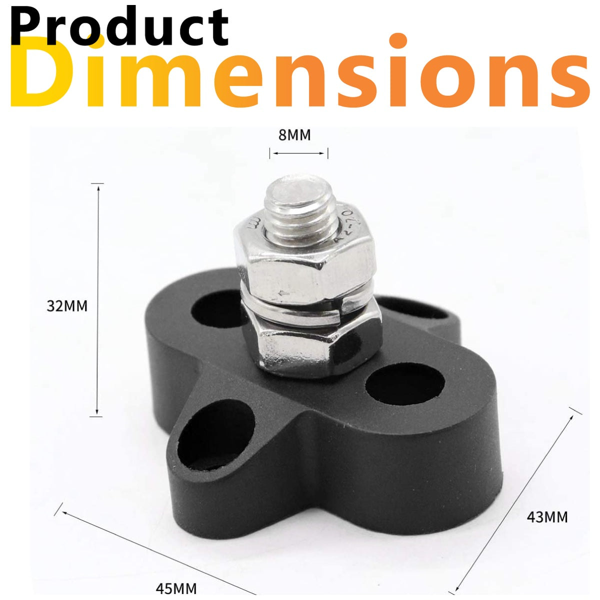 Exotronic - Heavy Duty Single Terminal Stud - Busbar - M8