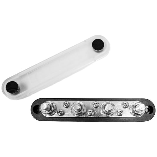 Exotronic - 150A - Black 4x M8 Stud & 6x Screw Busbar with Cover