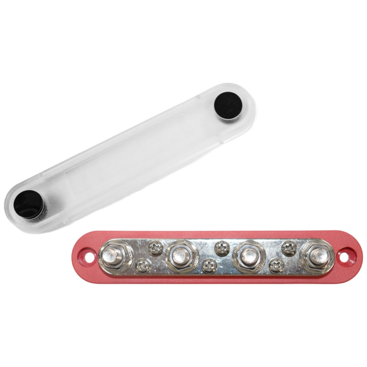 Exotronic - 150A - Red 4x M8 Stud & 6x Screw Busbar with Cover