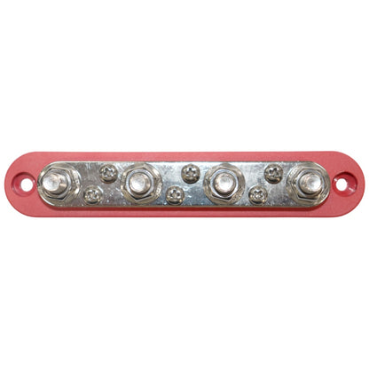 Exotronic - 150A - Red 4x M8 Stud & 6x Screw Busbar with Cover
