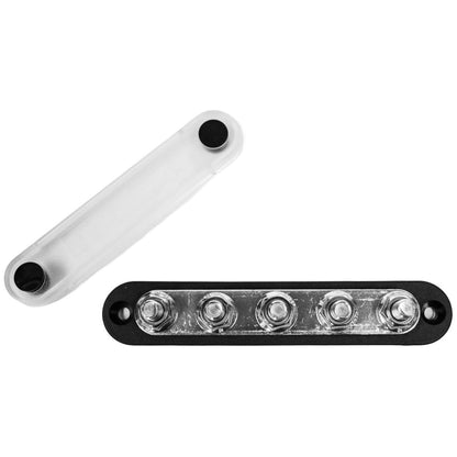 Exotronic - 150A - Black 5x M8 Stud Busbar with Cover