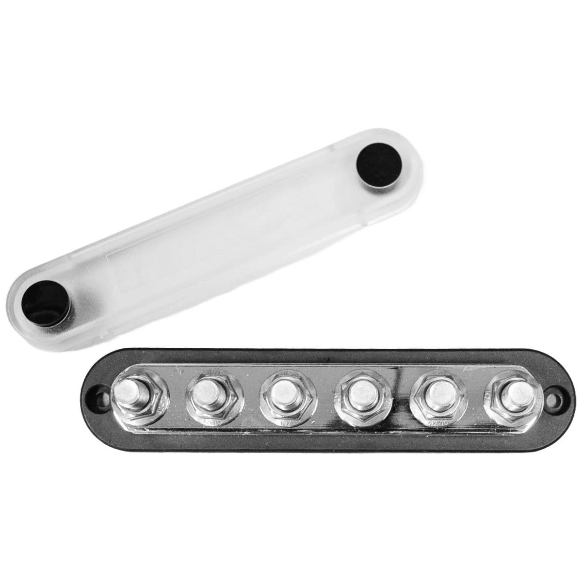 Exotronic - 300A - Black 6x M10 Stud Busbar with Cover