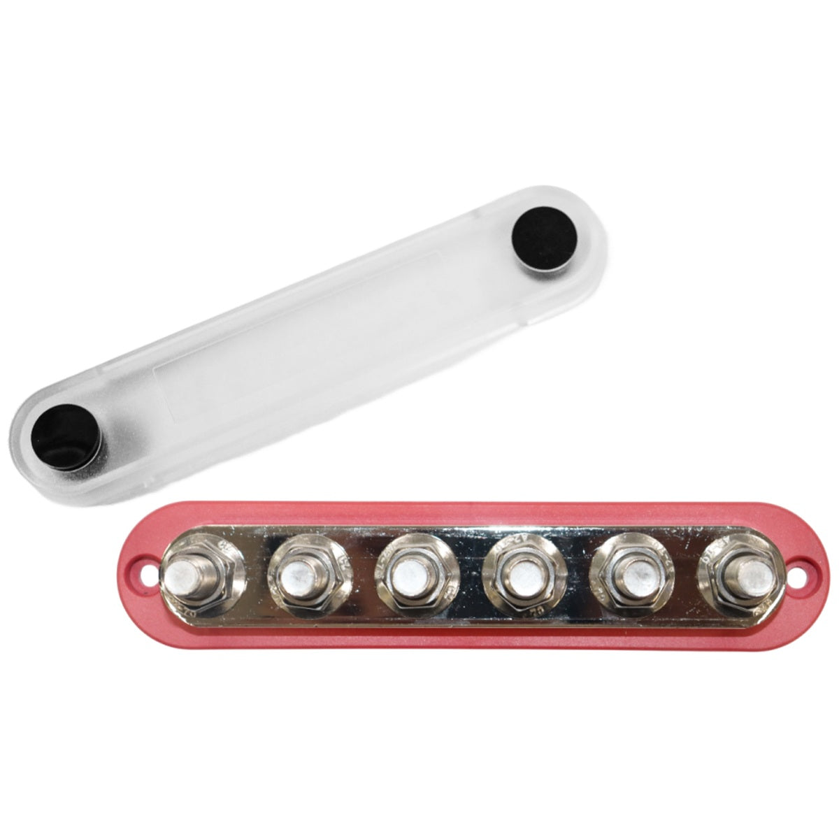 Exotronic - 300A - Red 6x M10 Stud Busbar with Cover