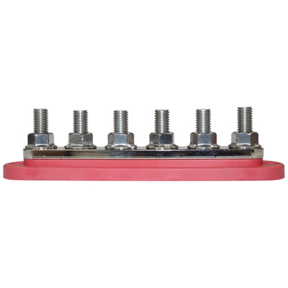 Exotronic - 300A - Red 6x M10 Stud Busbar with Cover