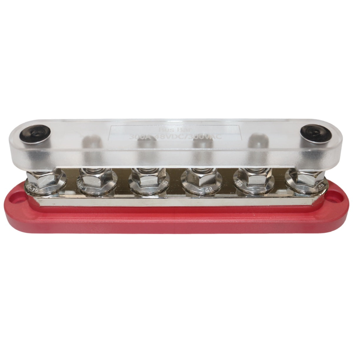 Exotronic - 300A - Red 6x M10 Stud Busbar with Cover