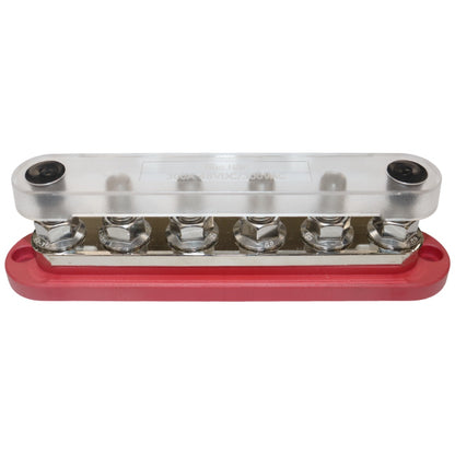 Exotronic - 300A - Red 6x M10 Stud Busbar with Cover
