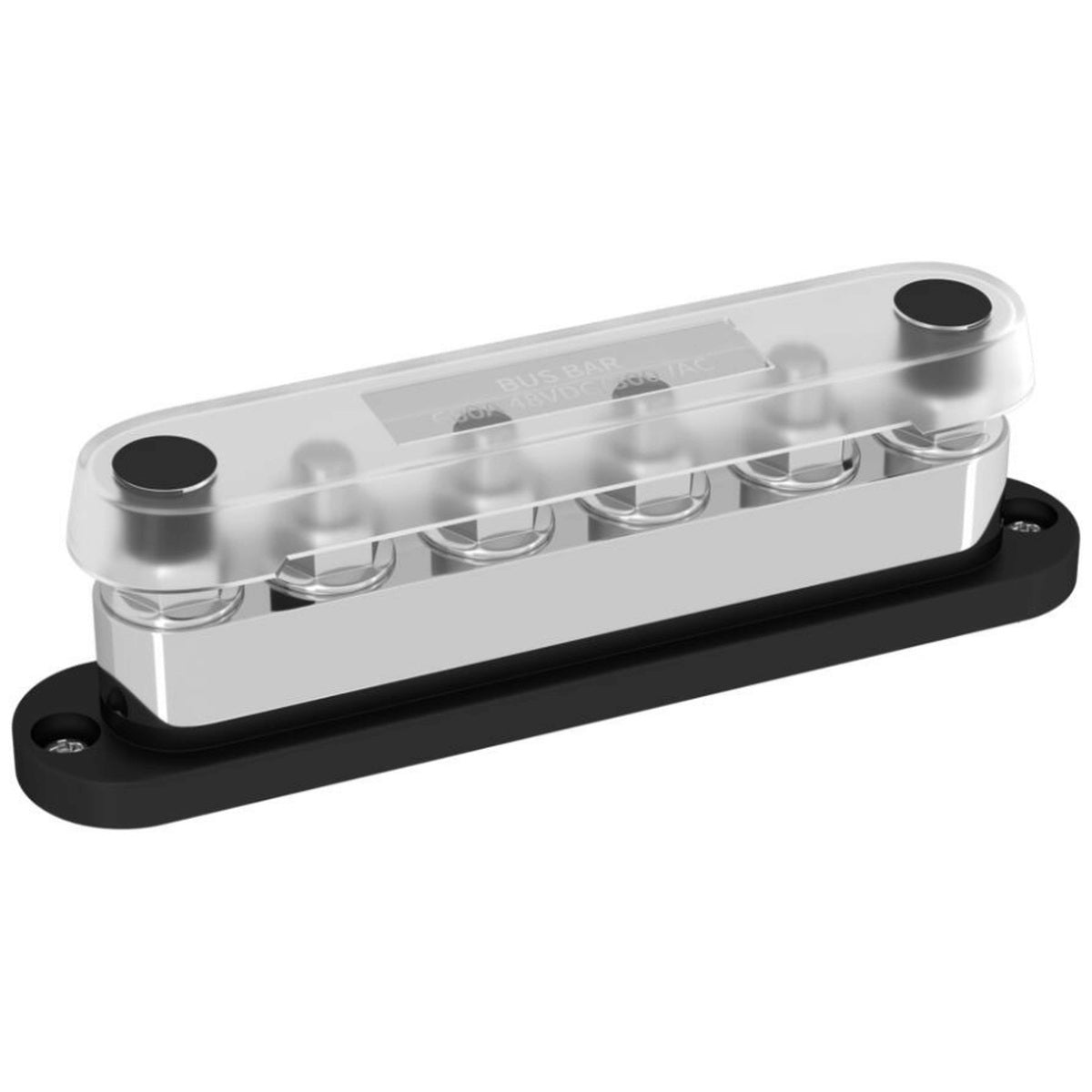 Exotronic - 600A - Black 6x M10 Stud Busbar with Cover