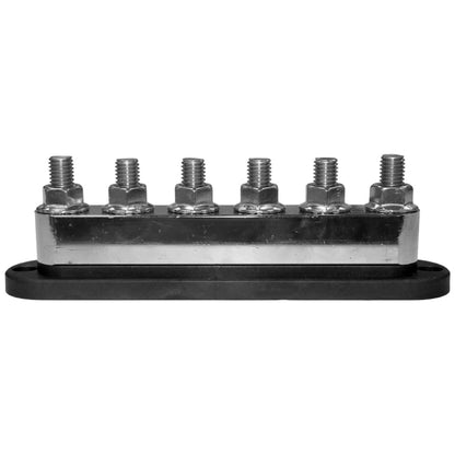 Exotronic - 600A - Black 6x M10 Stud Busbar with Cover