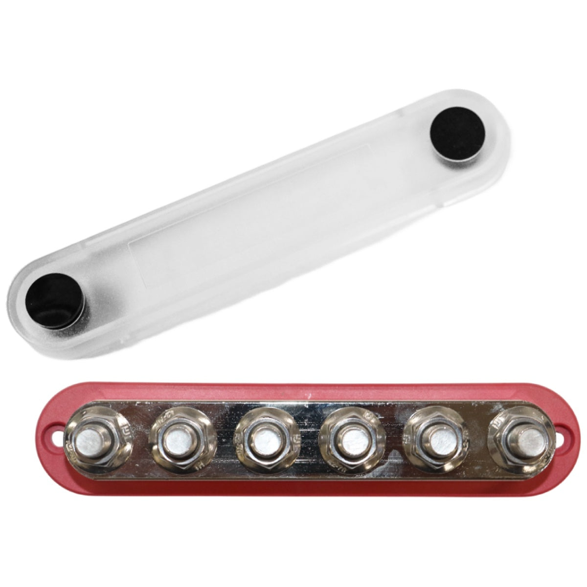 Exotronic - 600A - Red 6x M10 Stud Busbar with Cover