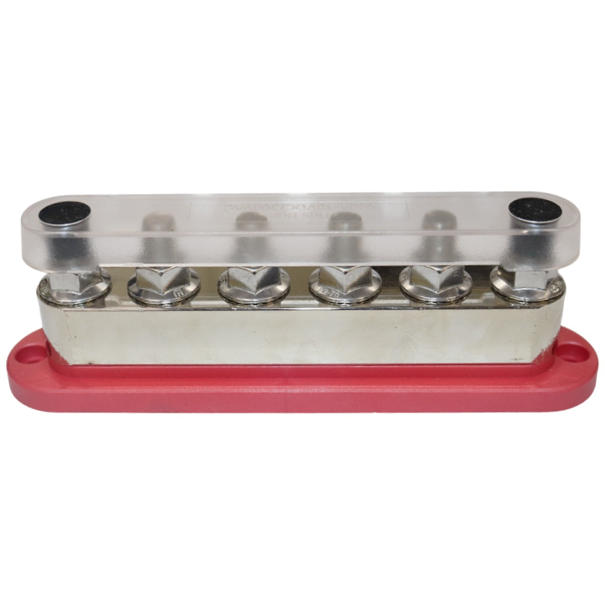 Exotronic - 600A - Red 6x M10 Stud Busbar with Cover