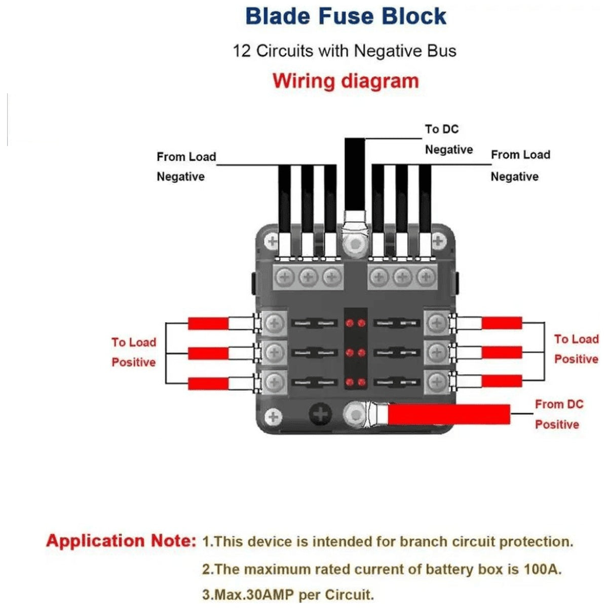 Exotronic - 6 Blade Fuse Holder w/ Negative Bus Bar & Cover