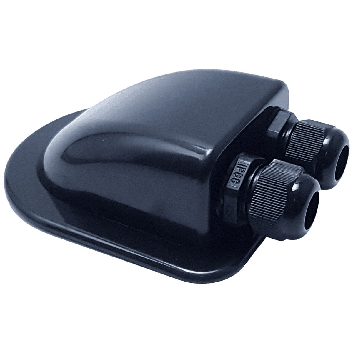 Exotronic - 2 Gland Black Cable Entry Cover (Lightweight ABS)