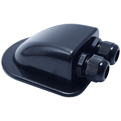 Exotronic - 2 Gland Black Cable Entry Cover (Lightweight ABS)
