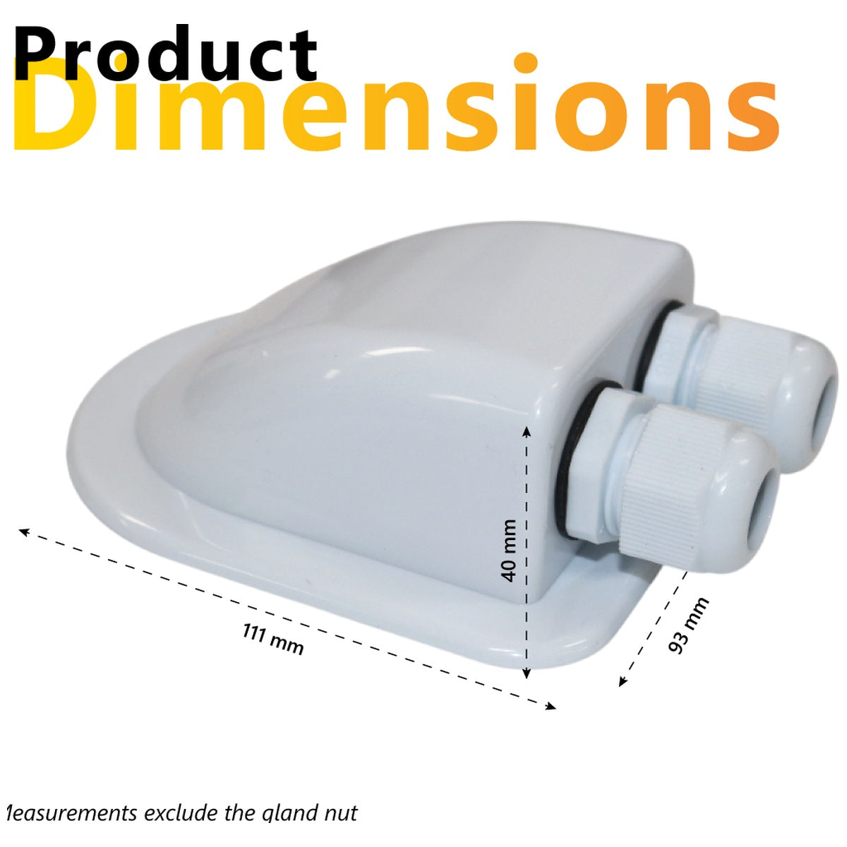Exotronic - 2 Gland White Cable Entry Cover (Lightweight ABS)