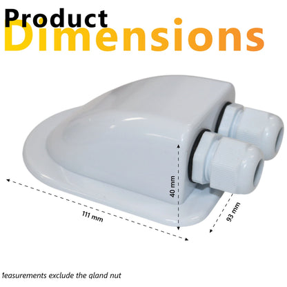 Exotronic - 2 Gland White Cable Entry Cover (Lightweight ABS)