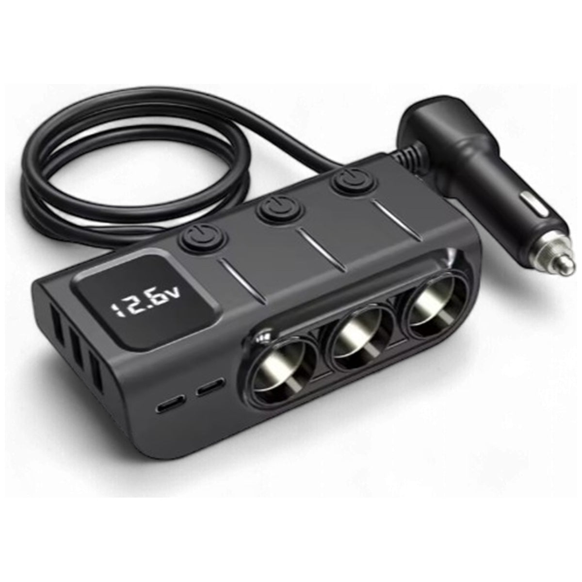 Exotronic - 36W - 3 Way Car Cigarette Lighter Adaptor with PD 2x QC3.0
