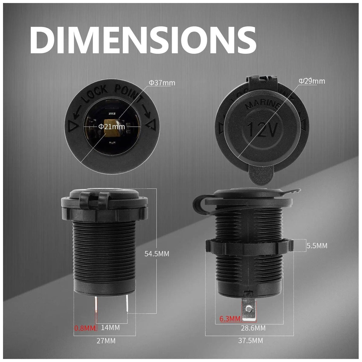 Exotronic - Cigarette Lighter Socket with Cover
