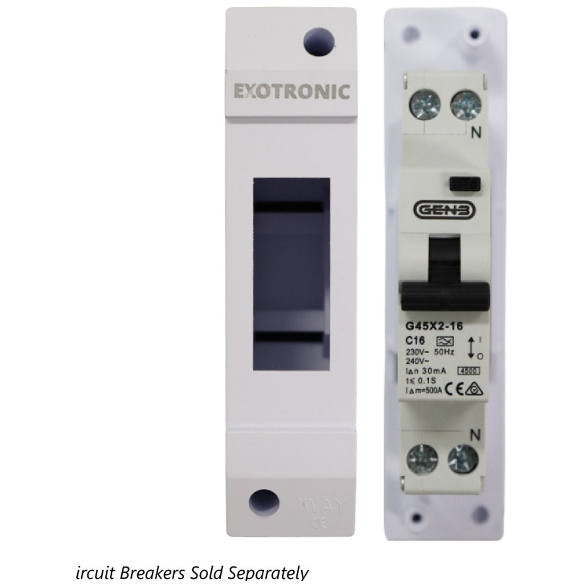 Exotronic - 1 Module Din Rail Surface Mount Enclosure