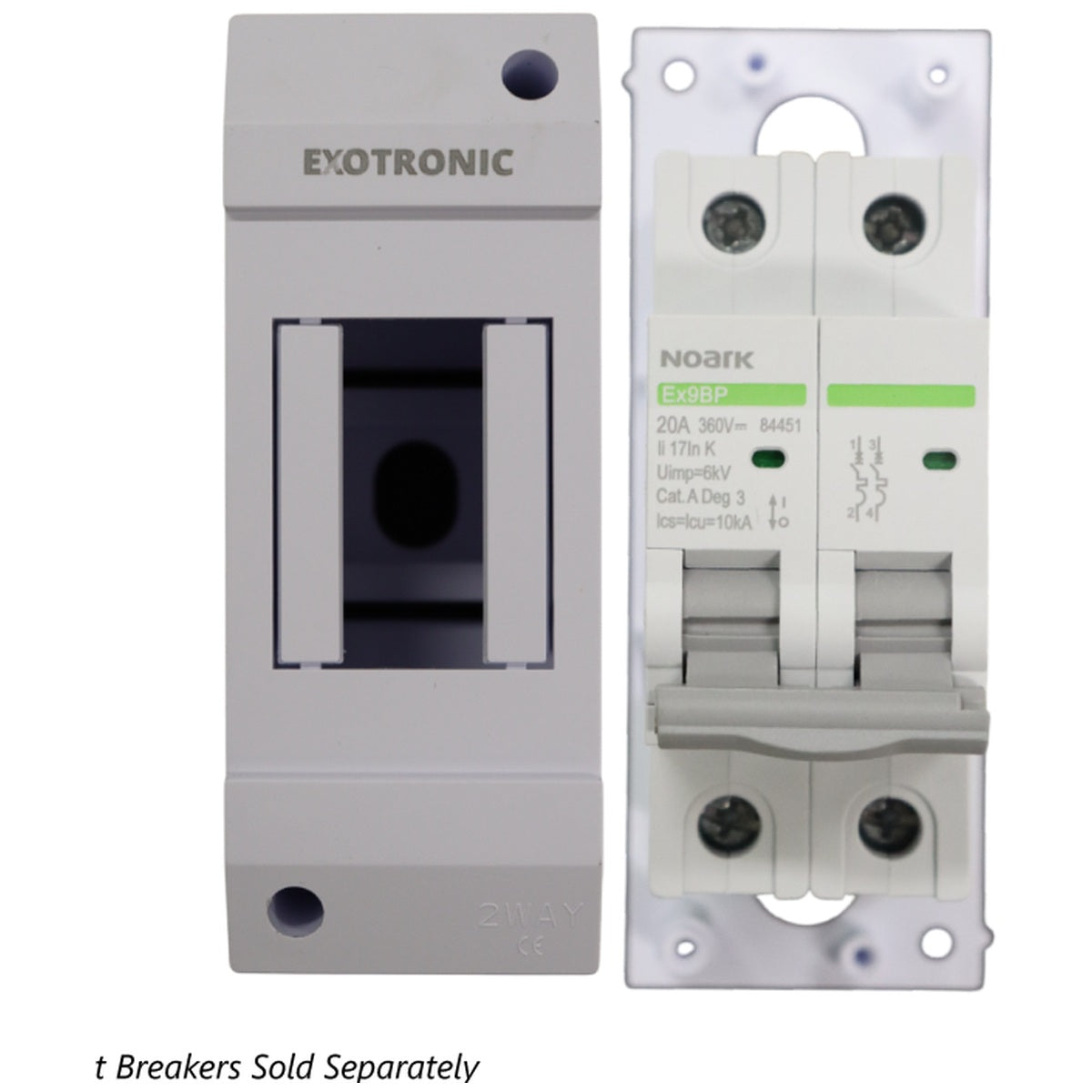 Exotronic - 2 Module Din Rail Surface Mount Enclosure