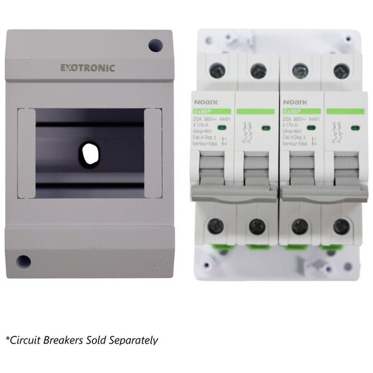 Exotronic - 4 Module Din Rail Surface Mount Enclosure