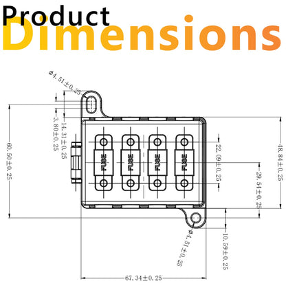 Exotronic - 4 Way Midi Fuse Holder With Cover