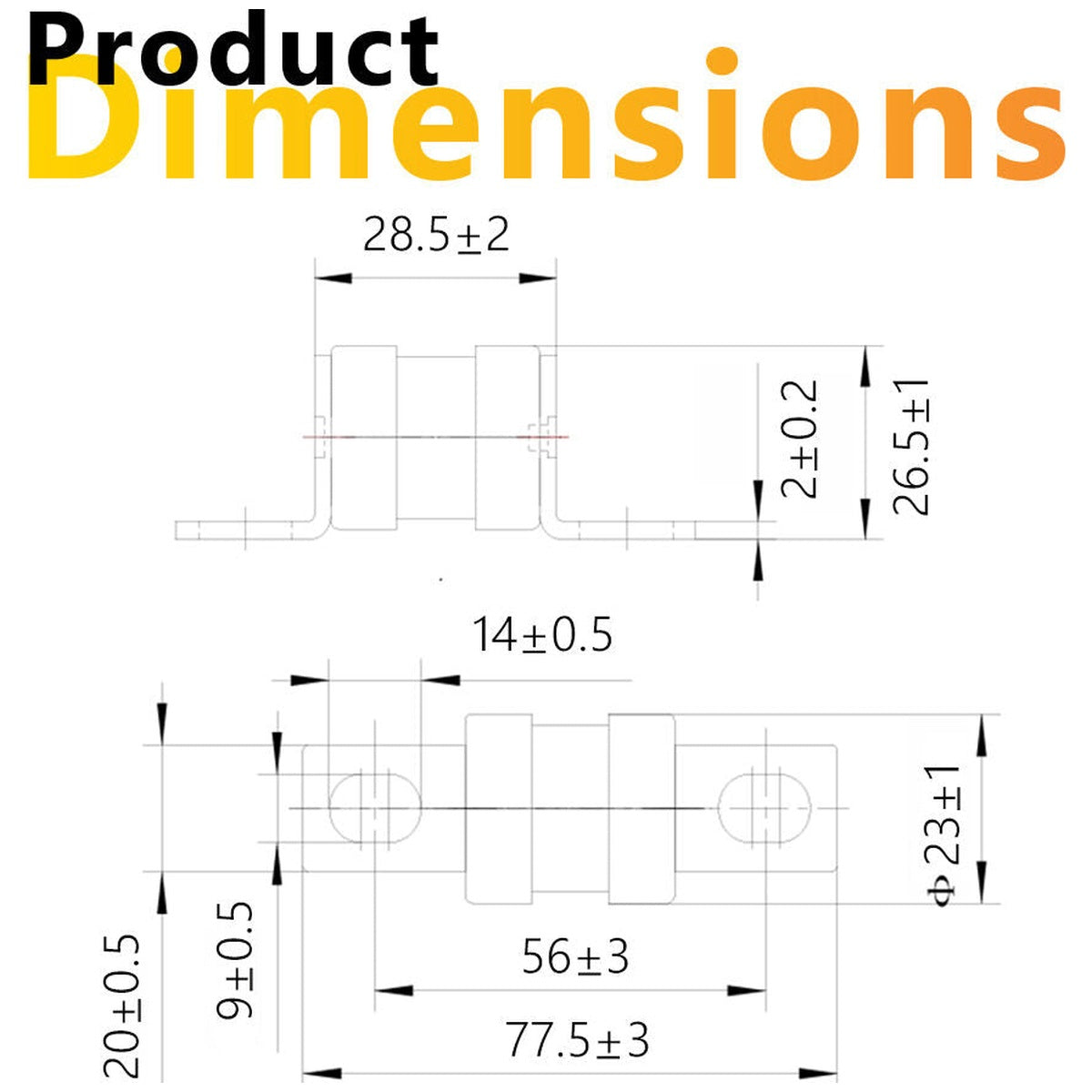 Exotronic - 400A - High-Interrupt MEGA-Style Ceramic Fuse w/ Holder