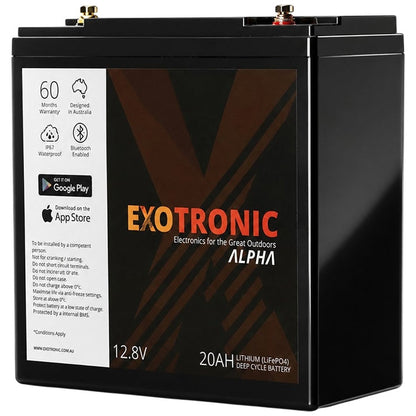 Exotronic - 12V - 20AH - Alpha IP67 Smart Bluetooth Lithium Battery