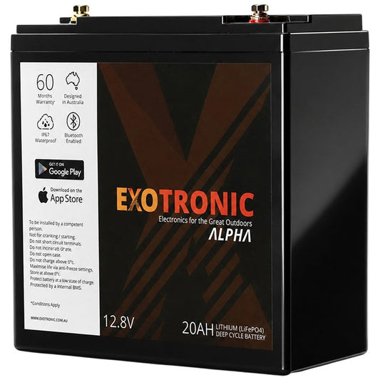 Exotronic - 12V - 20AH - Alpha IP67 Smart Bluetooth Lithium Battery