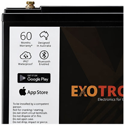 Exotronic - 12V - 20AH - Alpha IP67 Smart Bluetooth Lithium Battery