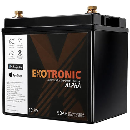 Exotronic - 12V - 50AH - Alpha IP67 Smart Bluetooth Lithium Battery