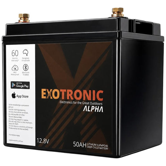 Exotronic - 12V - 50AH - Alpha IP67 Smart Bluetooth Lithium Battery